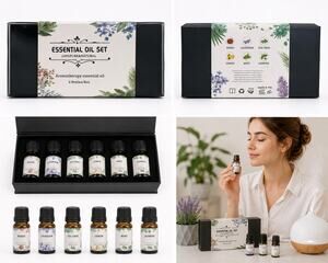 Essential Oil Aromatherapy Set 6 Bottles